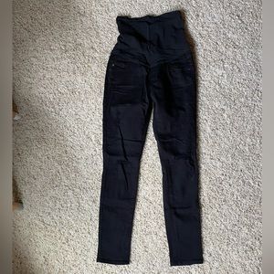 AG Adriano Goldschmied Black distressed Legging Ankle Maternity Jeans size 29